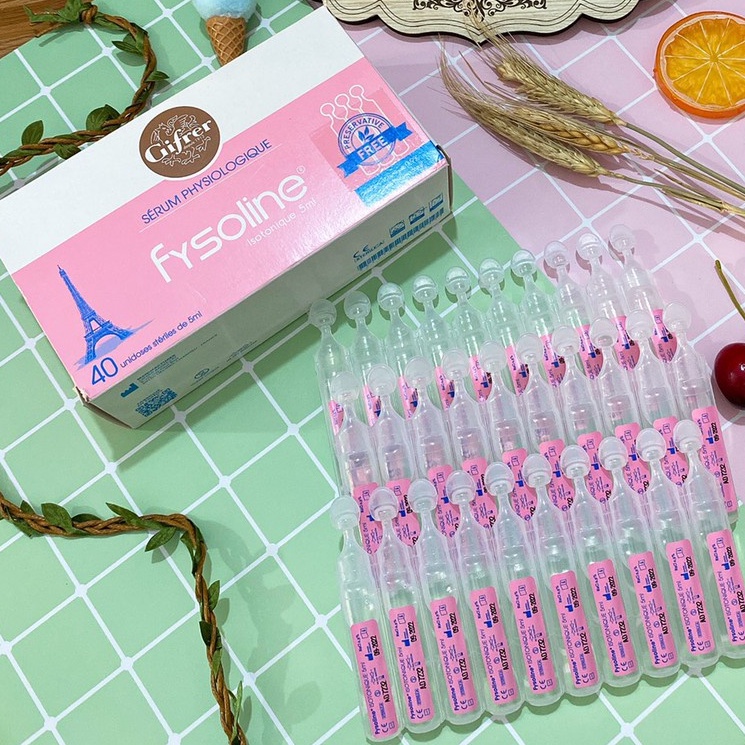 Nước muối sinh lý Fysoline dung vệ sinh mắt và mũi hàng ngày cho bé 5ml lẻ 5 lọ