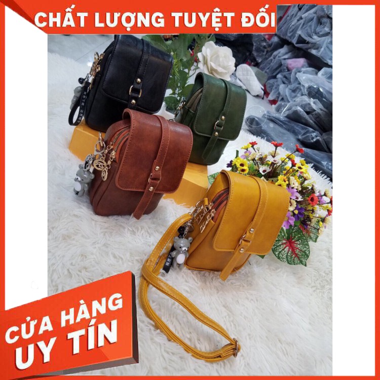 Túi xách nữ, đeo chéo.Bao tử có chuột treo trang trí, sang chảnh, đựng được nhiều đồ khi đi da ngoài