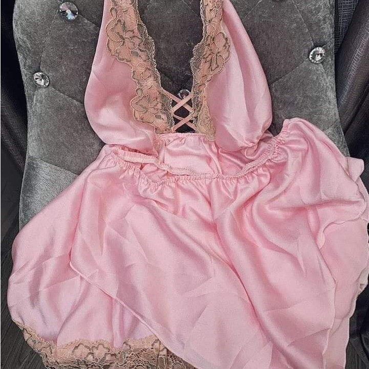 Đầm ngủ sexy ❣️FREE SHIP❣️ Đầm ngủ sexy yếm kèm quần vải vatin <65kg | BigBuy360 - bigbuy360.vn