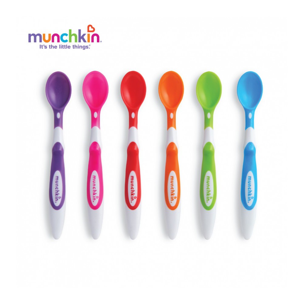 Thìa mềm Munchkin (6c-16cm) - Màu sắc Hồng/Vàng/Xanh lá/Đỏ/Tím/Xanh lơ (Nhựa an toàn, không chứa BPA, PVC-USA)-65 gr