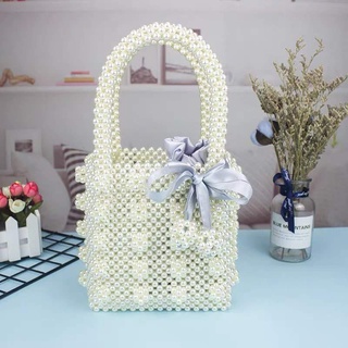 Túi xách tay kết hạt cườm ngọc trai handmade quý phái