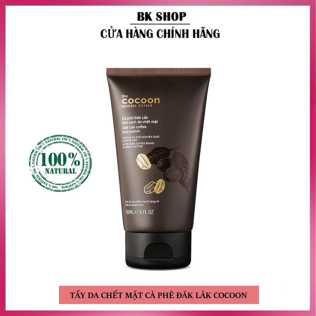 (Chính Hãng) Tẩy da chết mặt cà phê Đắk Lắk Cocoon cho làn da mềm mại &amp; rạng rỡ 150ml