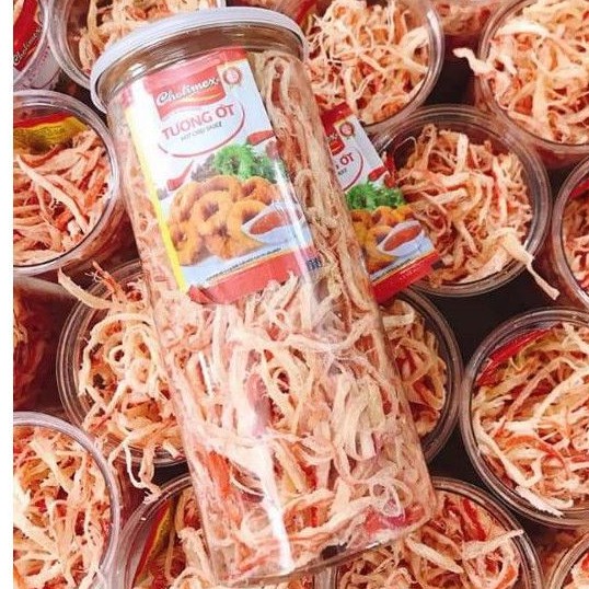 120k hủ 300gr Khô Mực Xé Sợi 1 Nắng Hấp Nước Cốt Dừa