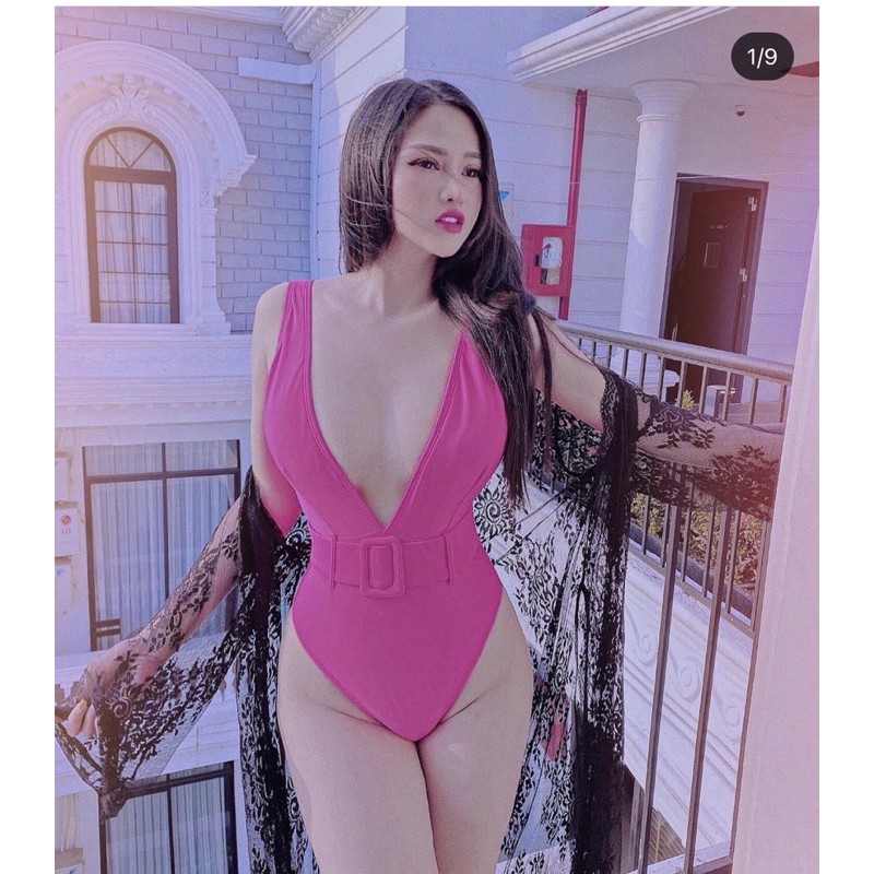 Bikini bodysuit liền thân có belt che bụng
