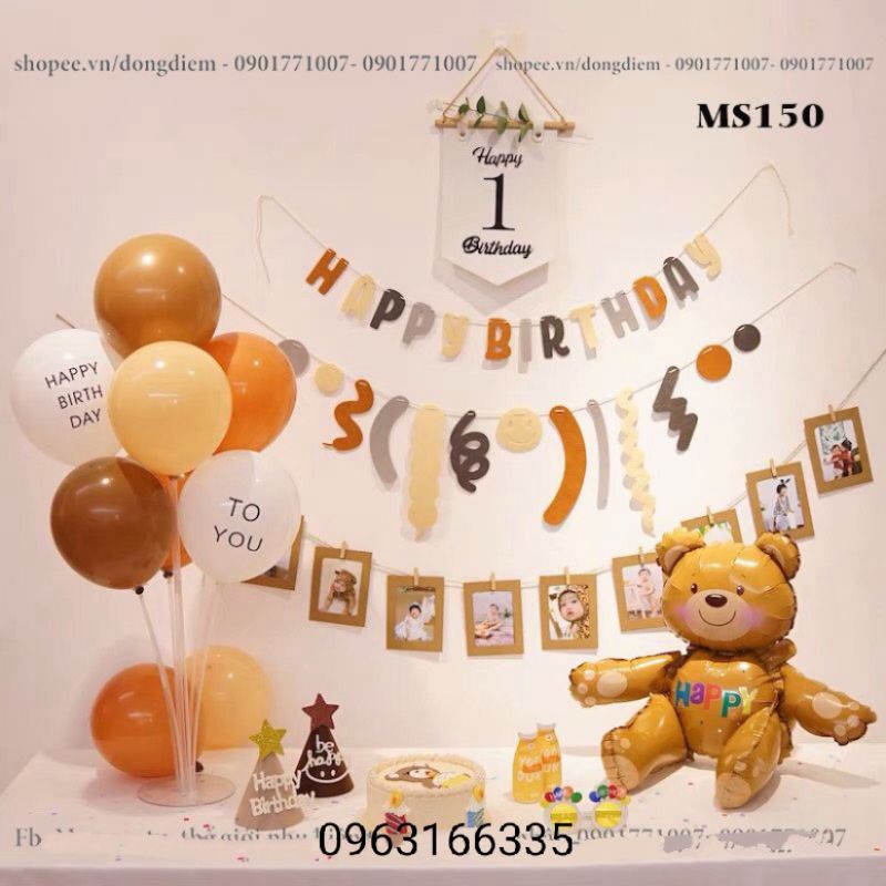 (freeship) Bóng bay sinh nhật giá rẻ, set bóng sinh nhật đầy đủ phụ kiện, trang trí sinh nhật hàn quốc
