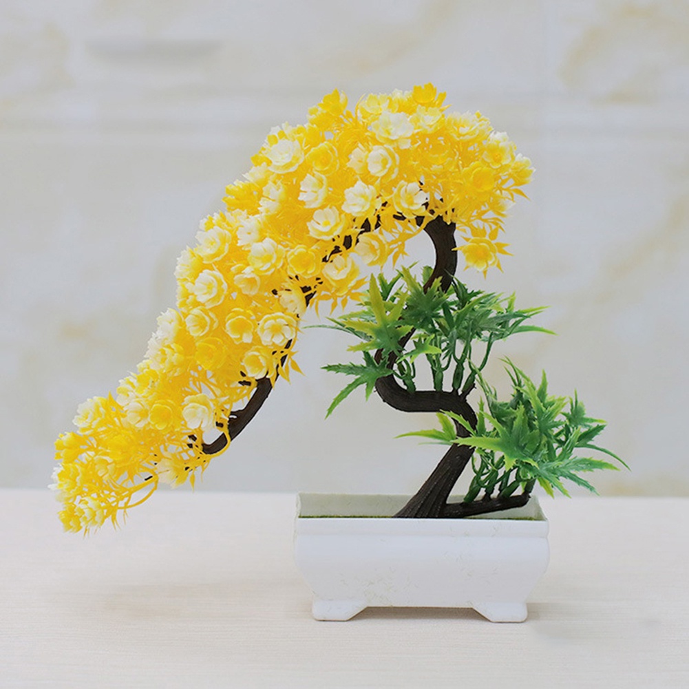 Cây cảnh bonsai nhân tạo để bàn trang trí văn phòng/sân vườn đẹp mắt