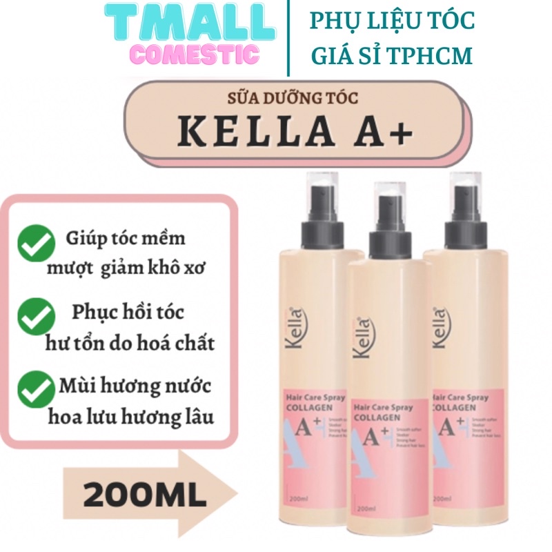 Sữa dưỡng tóc Kella Collagen A+ 200ml phục hồi tóc siêu mềm mượt