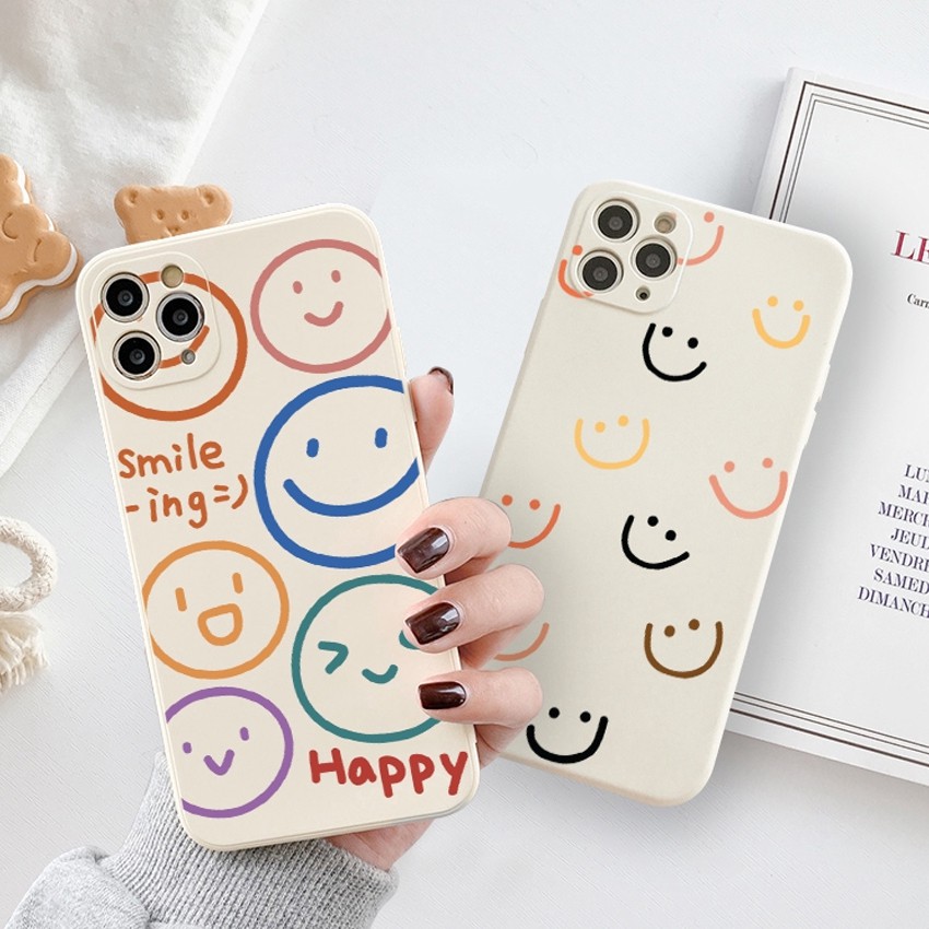 Ốp Lưng Iphone Cạnh Vuông Smile Happy 6/6plus/6s/6splus/7/7plus/8/8plus/x/xr/xs/11/12/pro/max/plus/promax