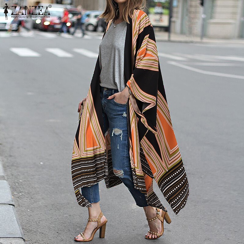 Áo khoác cardigan ZANZEA vạt xéo họa tiết thời trang cho nữ