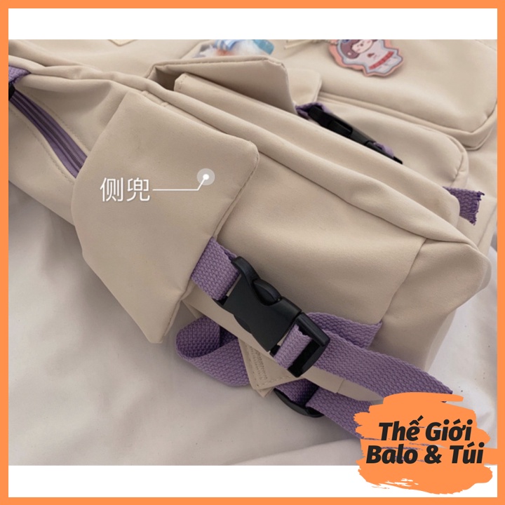 Balo cặp ulzzang basic nữ thời trang đi học đi chơi du lịch giá rẻ đựng vừa laptop canvas KÉO VIỀN | thegioibalo