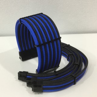 DÂY NGUỒN BỌC LƯỚI NỐI DÀI MÀU ĐEN XANH CAO CẤP BLACKBLUE01
