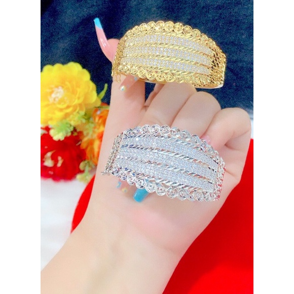 Vòng tay nữ dát vàng 18 dát bạch kim cao cấp mẫu mới về
