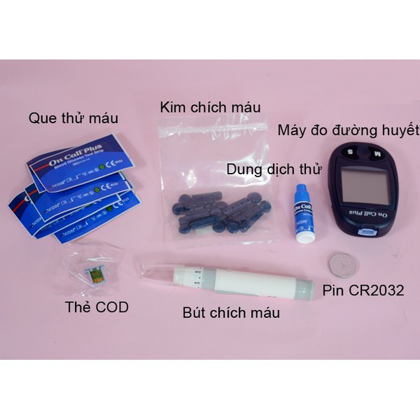 ✅ [TRỌN BỘ] Máy Đo Đường Huyết- OnCall Plus (+ 25 Que, Kim, Cồn) -VT0785 | Y Tế Vạn Thành