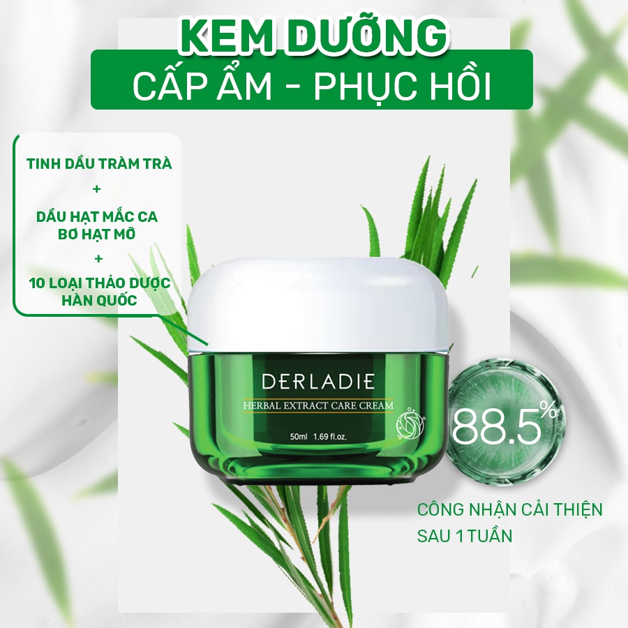 Kem Dưỡng Giảm Mụn, Kiềm Dầu 12 Giờ Derladie Herbal Extract Care Cream 50ml