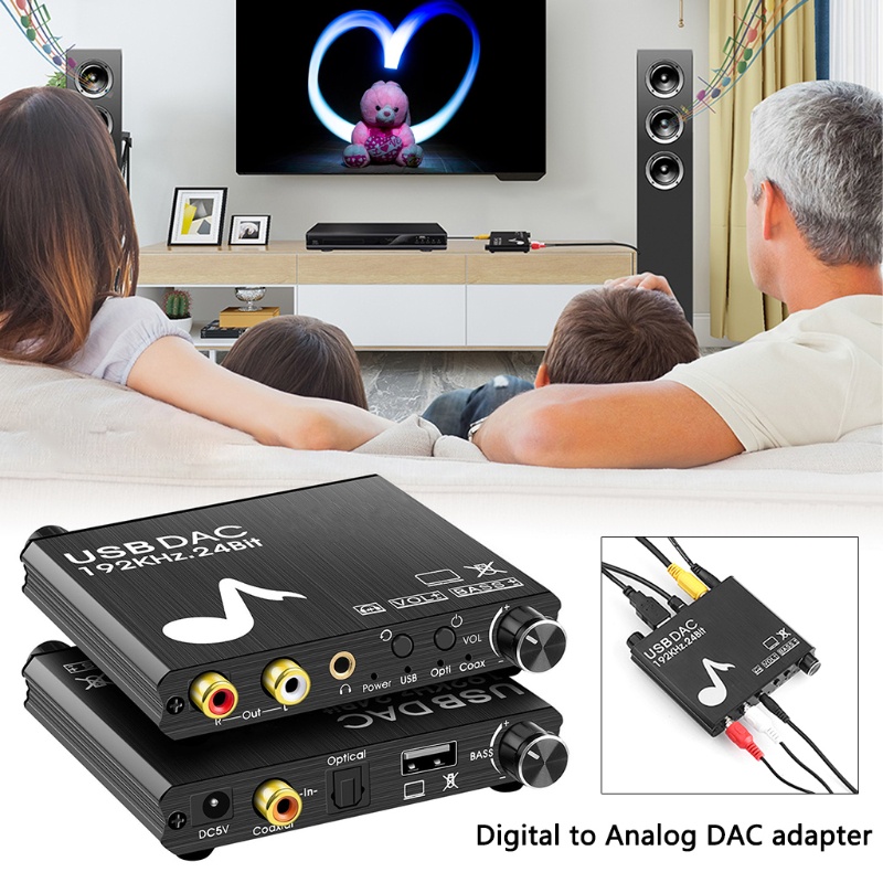 1 Bộ Chuyển Đổi Âm Thanh Kỹ Thuật Số Sang Analog CVBS AV Thành Video Có Cáp Sạc USB