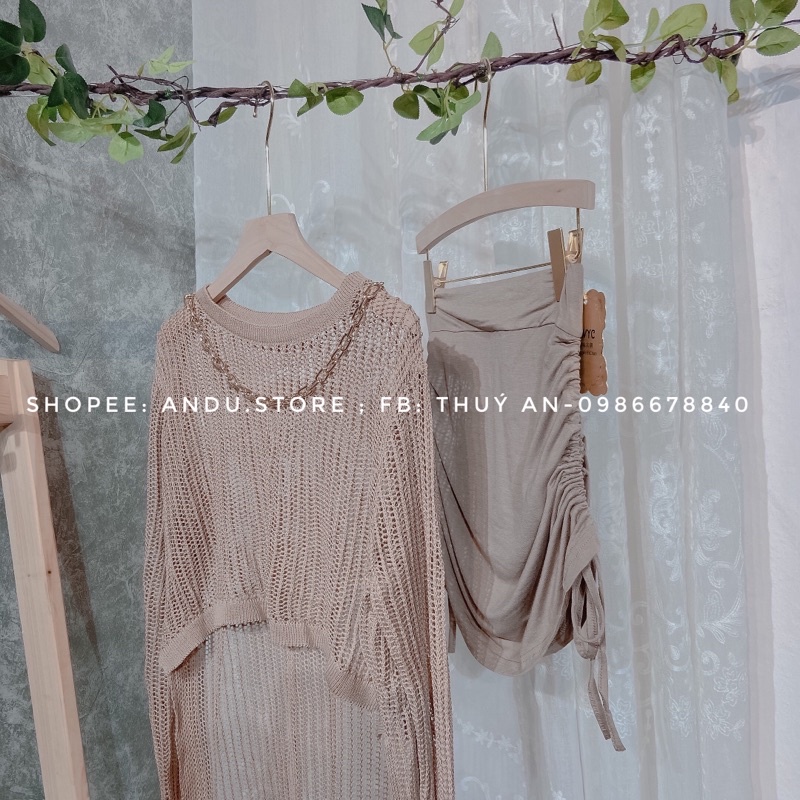 Set áo lưới váy rút⚡️ANDUSTORE⚡️ loại1, sexy, cá tính