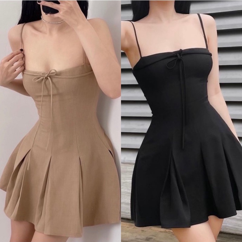 HÌNH THẬT - Sẵn Hỏa Tốc - Mei Dress - Đầm Nữ 2 Dây Dáng Xoè