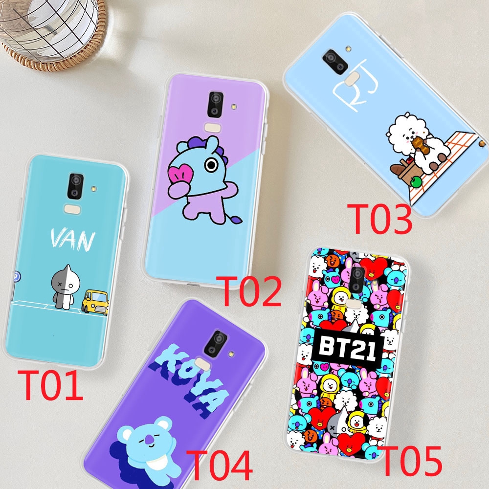 GT48 BT21 Transparent Soft Phone Case for Samsung Galaxy J8 Plus J7 Prime J6 Duo Pro