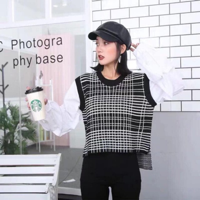 Áo pha len kẻ