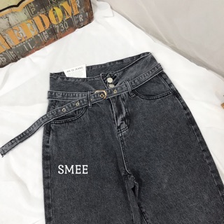 Baggy ghi đen kèm belt