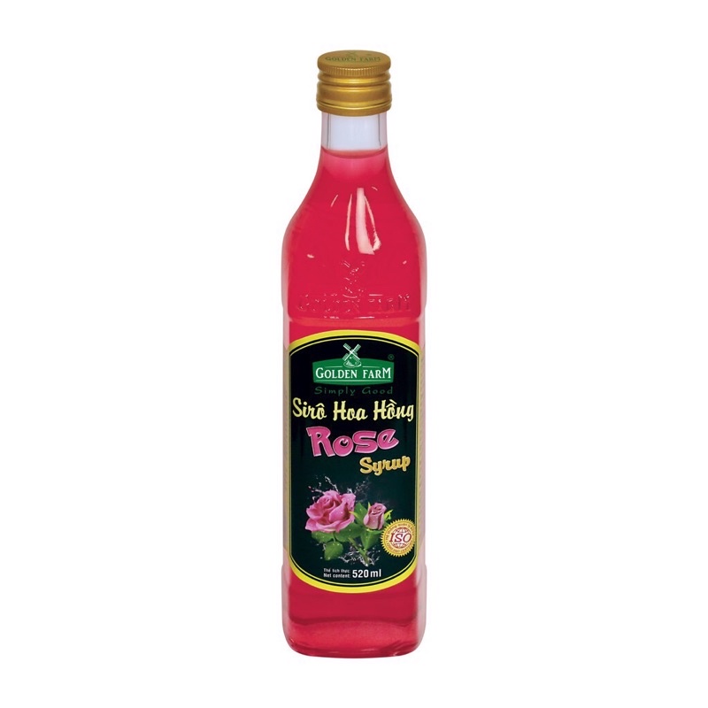 SIRO / SYRUP GOLDEN FARM VỊ HOA HỒNG 520ML