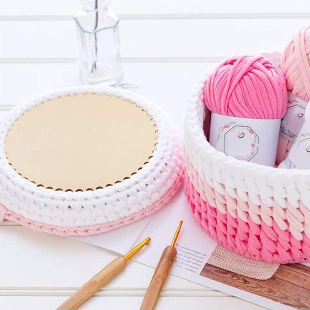 Đế Gỗ Đan Móc Thủ Công DIY Dễ Vệ Sinh