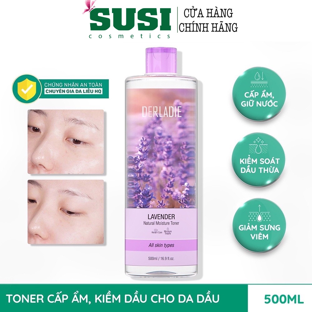 Nước Hoa Hồng Derladie Lavender Natural Moisture Toner 500ml