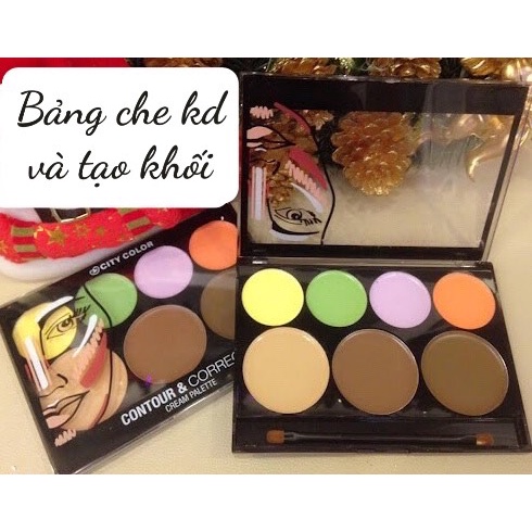 BẢNG CHE KHUYẾT ĐIỂM &amp; TẠO KHỐI CITY COLOR CONTOUR AND CORRECT CREAM PALETTE 7 Ô 32G