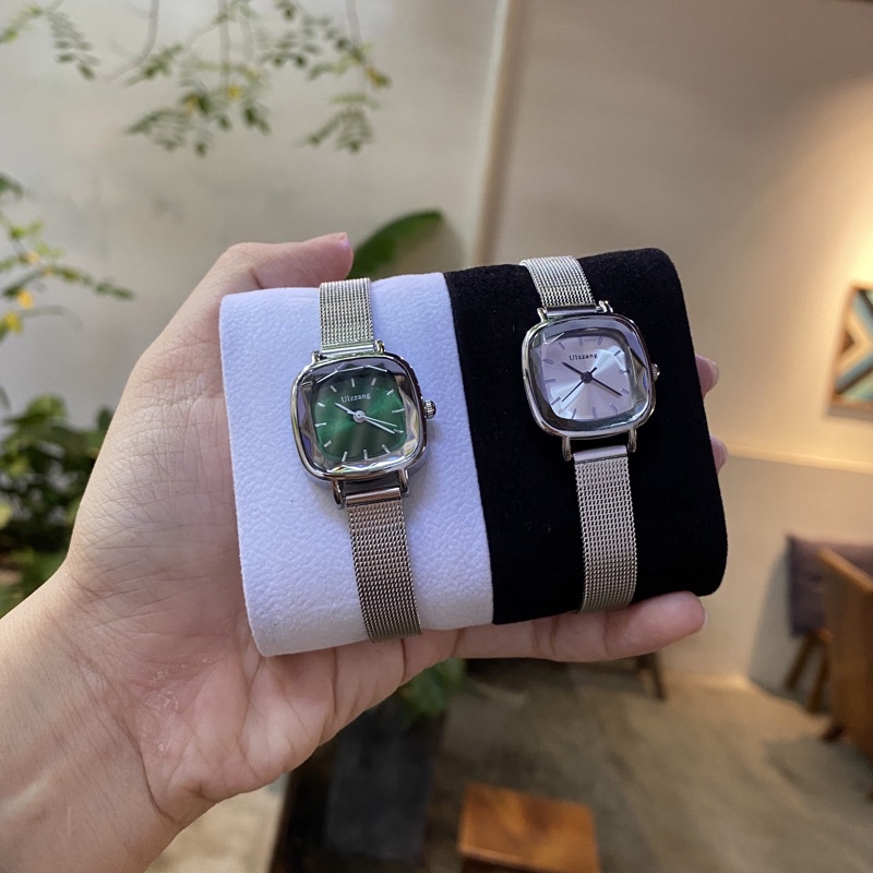 Đồng hồ nữ sang trọng ULZZANG dây kim loại mặt vuông 26mm thời trang Hàn Quốc có chống nước - SULAGRE