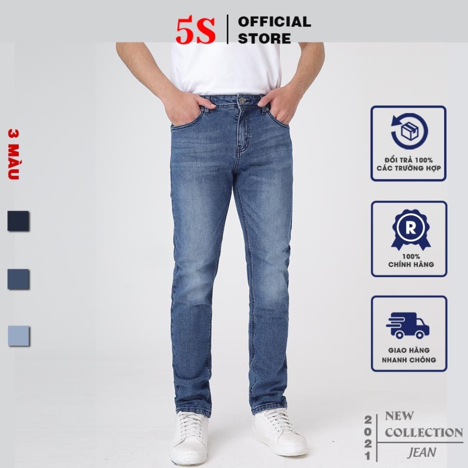 Quần Jean Nam 5S (3 Màu) Cơ Bản, Chất Cotton Cực Mềm Mại, Co Giãn Tốt, Không Bai Xù, Bền Màu, Phom Trẻ Trung (QBD) New