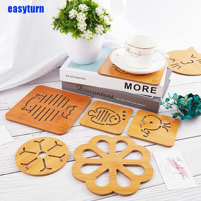 Tấm Lót Bàn Ăn Bằng Gỗ Dày Cách Nhiệt Chống Trượt Tiện Dụng Cho Nhà Bếp