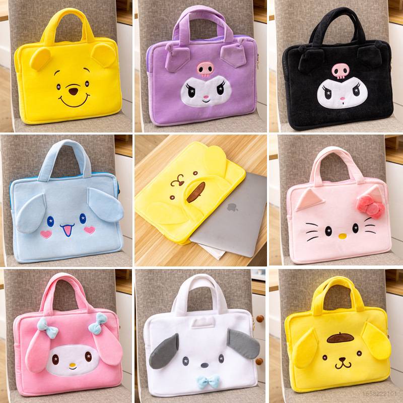 SANRIO Mới Túi Đựng laptop / Máy Tính Bảng 14 inch In Hoạ Tiết Winnie the Pooh / Kuromi