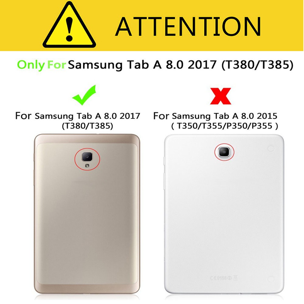 Smart Case for Samsung Galaxy Tab A 8 8.0 2017 SM-T380 SM-T385 Fashion Painted Soft Shockproof Stand Flip Cover Tablet Shell