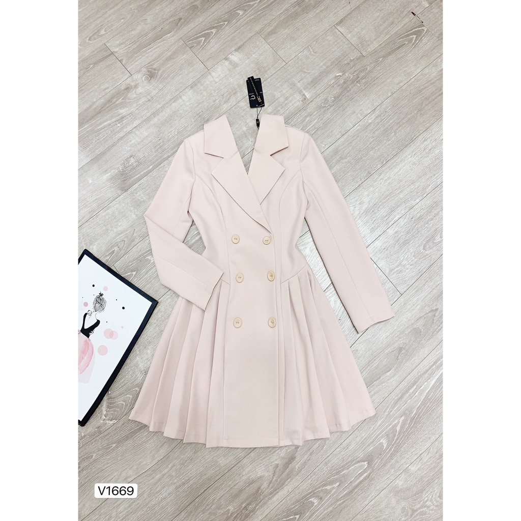 Váy be xòe cổ vest V1669 - ĐẸP SHOP DVC ( Ảnh mẫu và ảnh trải sàn do shop tự chụp ) | BigBuy360 - bigbuy360.vn