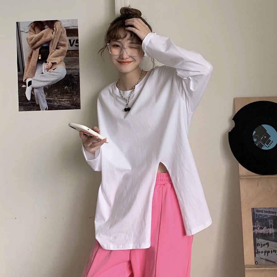 Áo Hoodie% Cotton Tay Dài Dáng Rộng Thời Trang Dành Cho Nữ