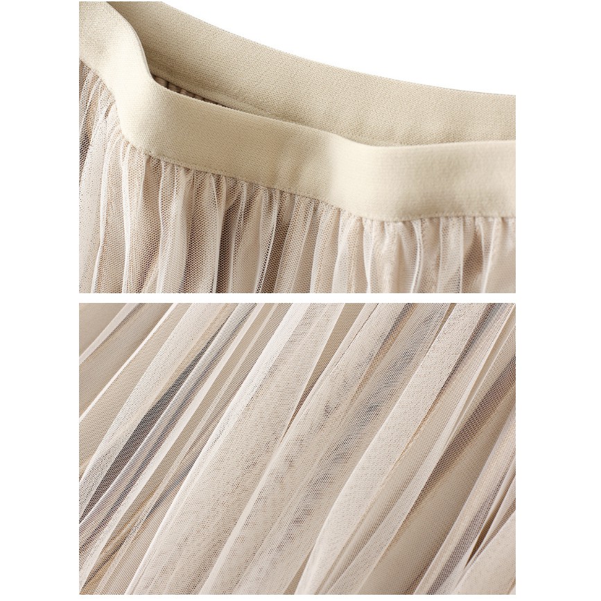 Chân váy 2 lớp phối nhung và lưới xòe gấu dễ thương VAY126 free size