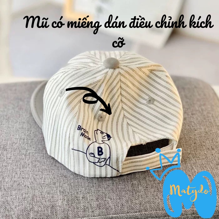 Mũ cho bé gái bé trai nón lưỡi trai hình số 2 kẻ sọc đáng yêu phụ kiện mũ nón mùa hè