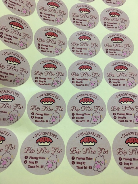 Combo 120 tem tròn 5cm handmade