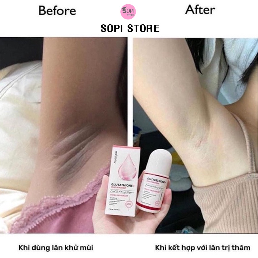 Lăn nách mờ thâm ANGEL'S LIQUID Glutathione Plus Niacinamide Fresh Deodorant 60ml khử mùi dưỡng trắng nách – Sopi Store