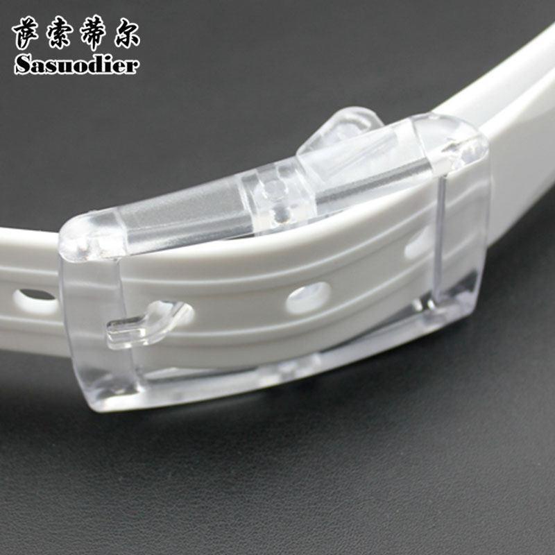 Thắt lưng nhựa phối khóa màu trắng thời trang Hàn quốc cao cấp cho nam