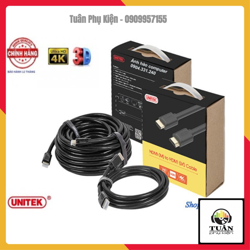 Dây cáp HDMI UNITEK Ultra 4K 1M5  - 5M - 10M (Y-C 137M)