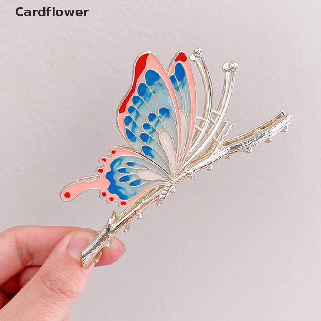 &lt; Cardflower &gt; Kẹp Tóc Bướm / Cua / Cá Mập Bằng Kim Loại Thời Trang Thanh Lịch Cho Nữ Đang Giảm Giá