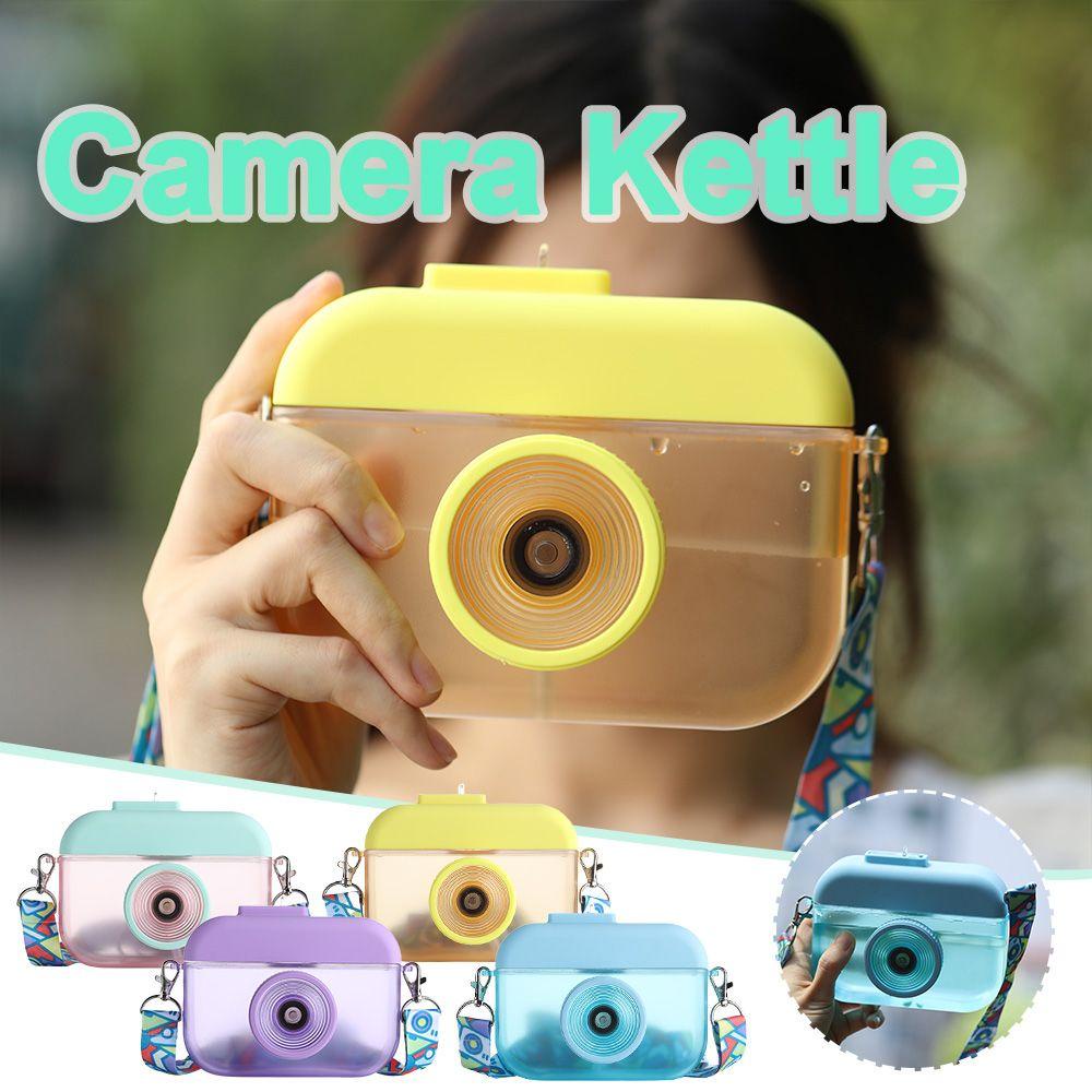 KUNHEV Bình Nước Hình Máy Ảnh 400ml Dễ Thương Kèm Dây Đeo Tiện Dụng