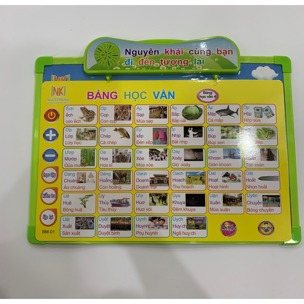 Bảng chữ cái điện tử thông minh dạy học âm vần tiếng Việt 7 chủ đề cho bé hàng Nguyên Khải chính hãng