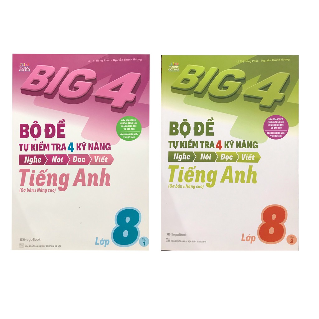 Sách - Combo Big 4 - Bộ Đề Tự Kiểm Tra 4 Kỹ Năng Nghe - Nói - Đọc - Viết (Cơ Bản Và Nâng Cao) Tiếng Anh Lớp 8 (Bộ 2 Cuốn