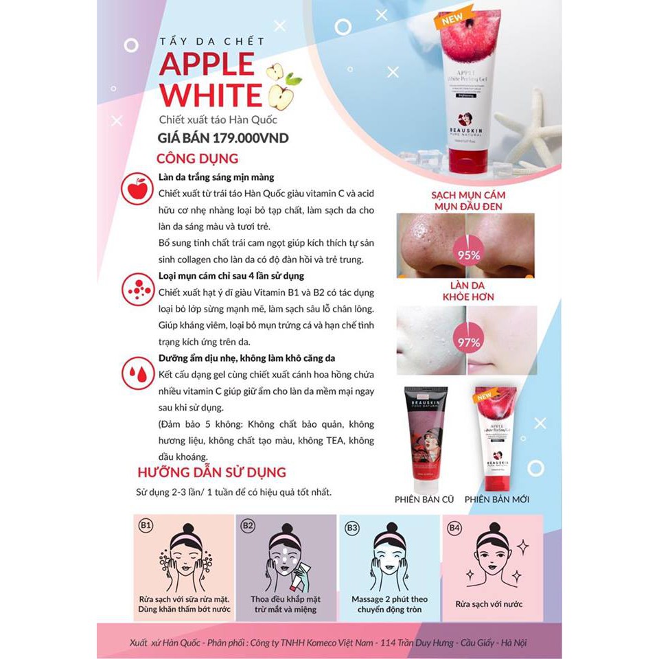 [Mã LT20 giảm 20K đơn 150K] Tẩy Tế Bào Chết Mặt Dạng Gel Dịu Nhẹ BEAUSKIN Apple White Peeling Gel 150ml - BCPG0100210 | BigBuy360 - bigbuy360.vn