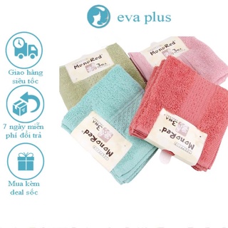Khăn Lau Mặt Nhật Bản Mono Red EVA PLUS Khăn Mặt Cotton 100% kích thước 34cmx34cm