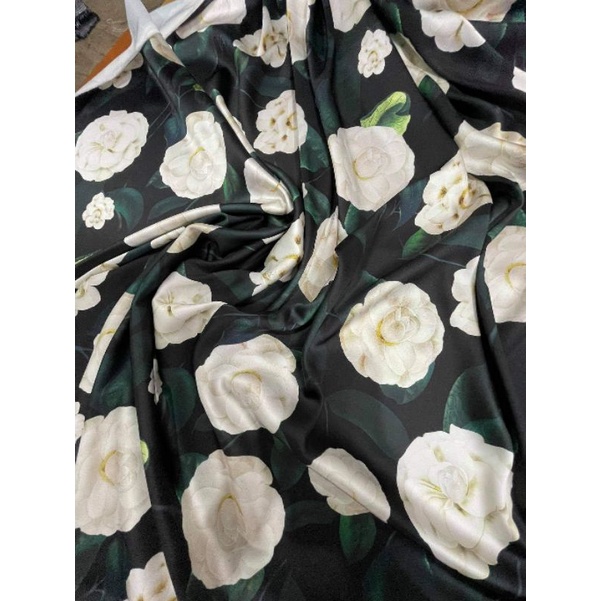 Vải taffta lụa hoa trà