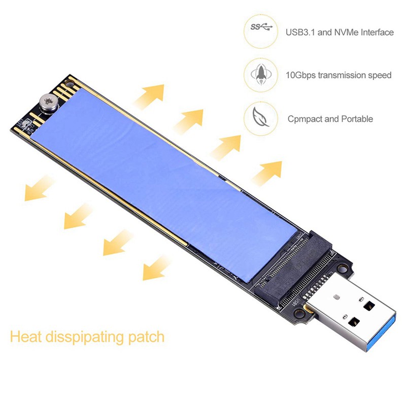 Đầu Đọc Thẻ Nhớ M.2 Nvme Usb 3.1 Type-A M2 Sang Usb 3.1