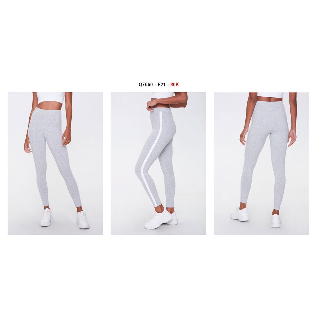 Q7660 - Quần legging F21 lưng bản vừa phối sọc hông